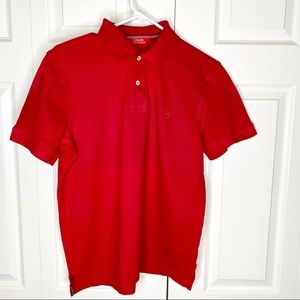Red polo shirt
